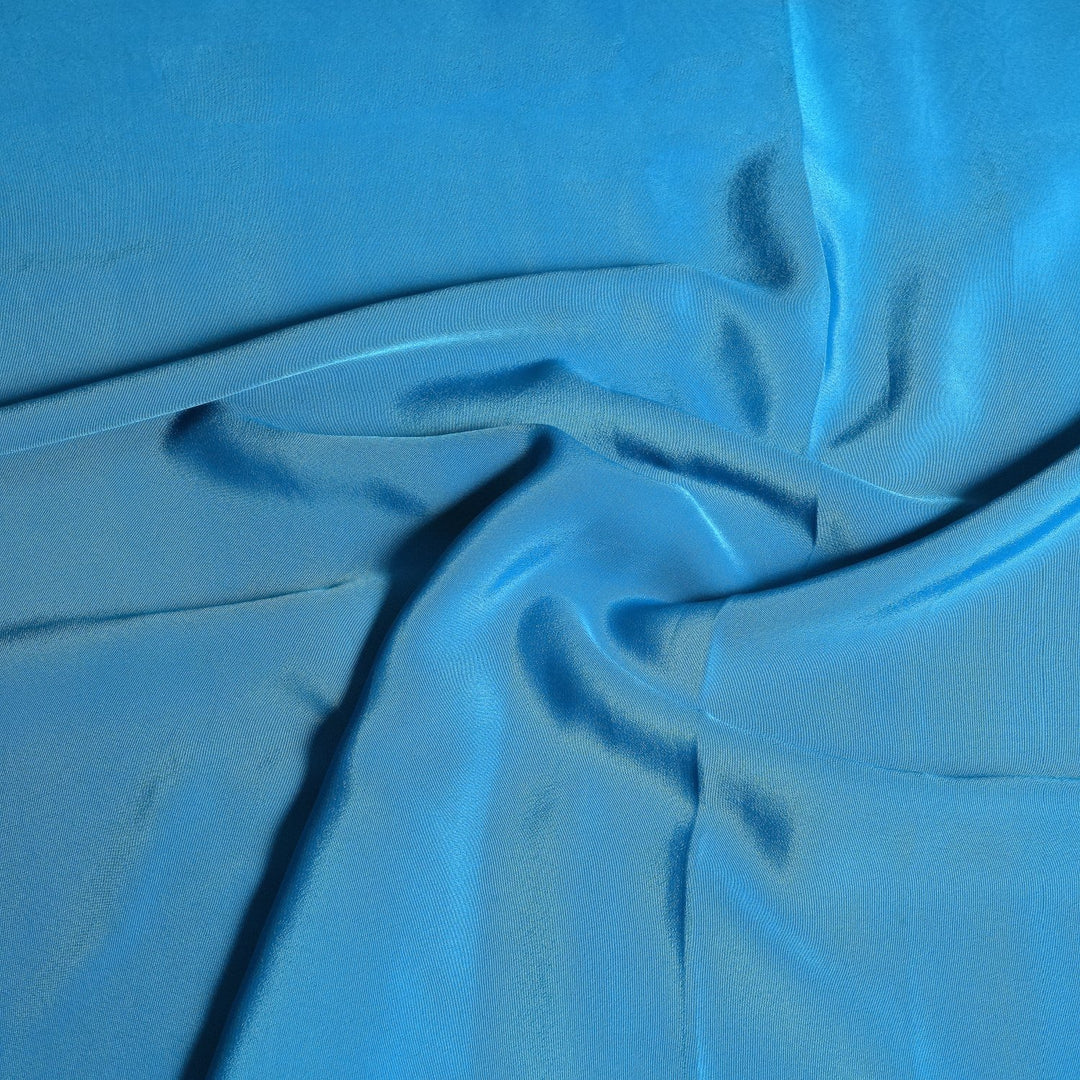 Celestial Blue Colour Polyester Crepe Fabrics