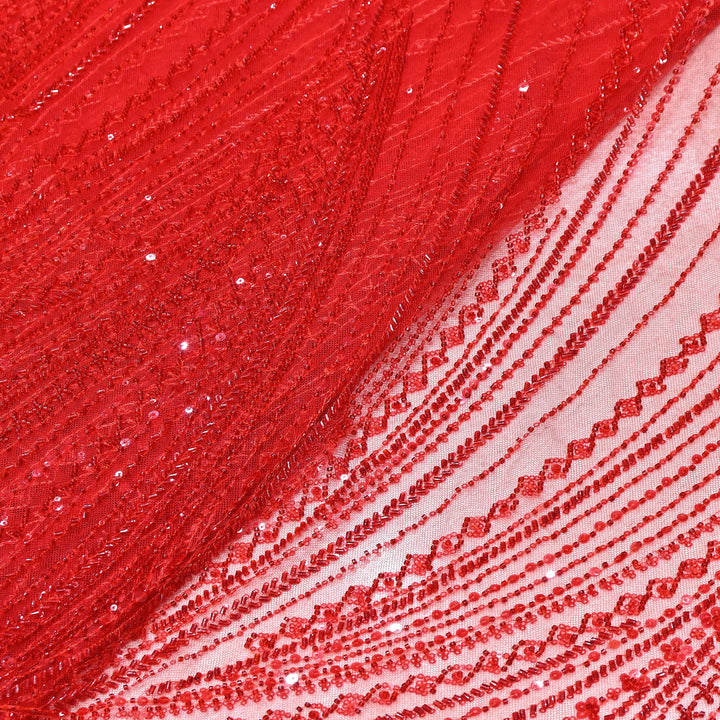Luxury Imported Heavy Cut Dana & Sequins Embroidered Net Fabric– PCouture Designer Fabric 594343-2