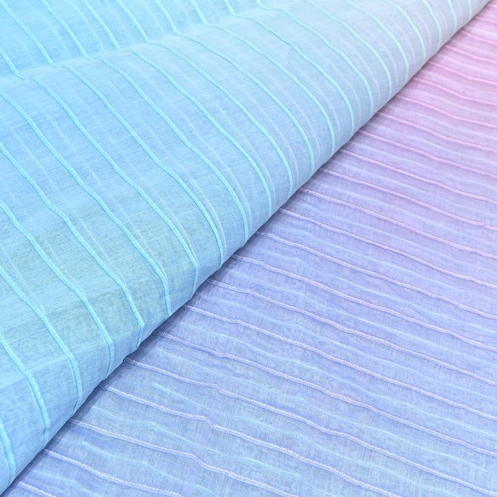 4D Shaded Mul Chanderi Pintex Fabric 44" – Soft Designer Summer Fabric-GP4100-1