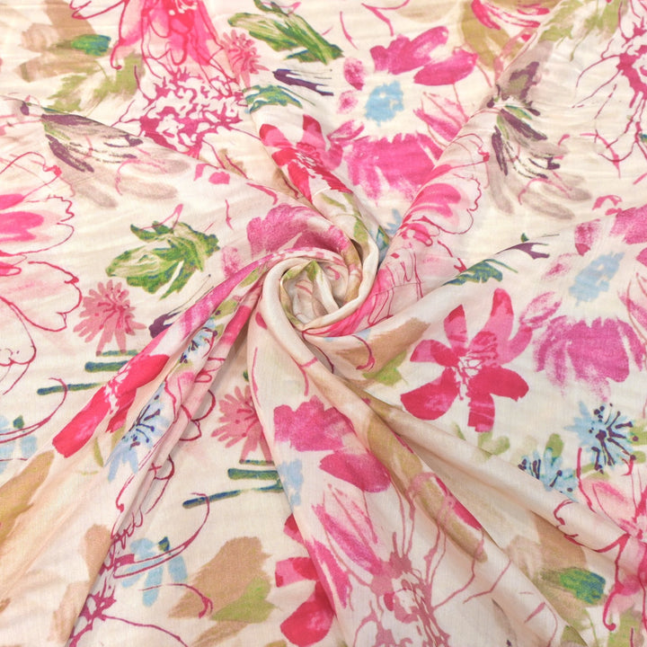 Floral Bamberg Satin Digital Print Fabrics