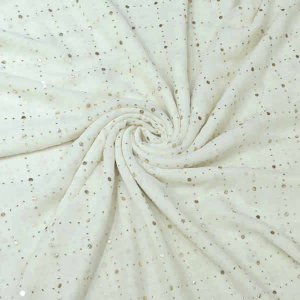 60gm Pure Georgette Mukaish Hand Work Fabrics