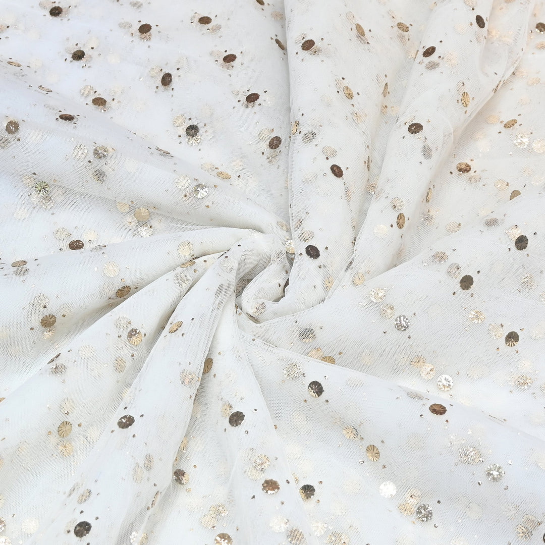 Dyeable Net Mukaish Work Fabric SST001
