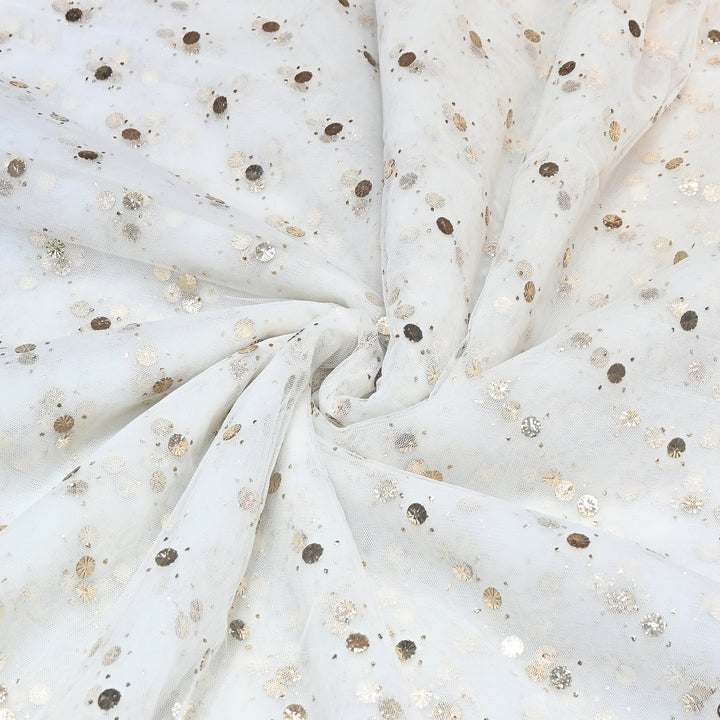 Dyeable Net Mukaish Work Fabric SST001