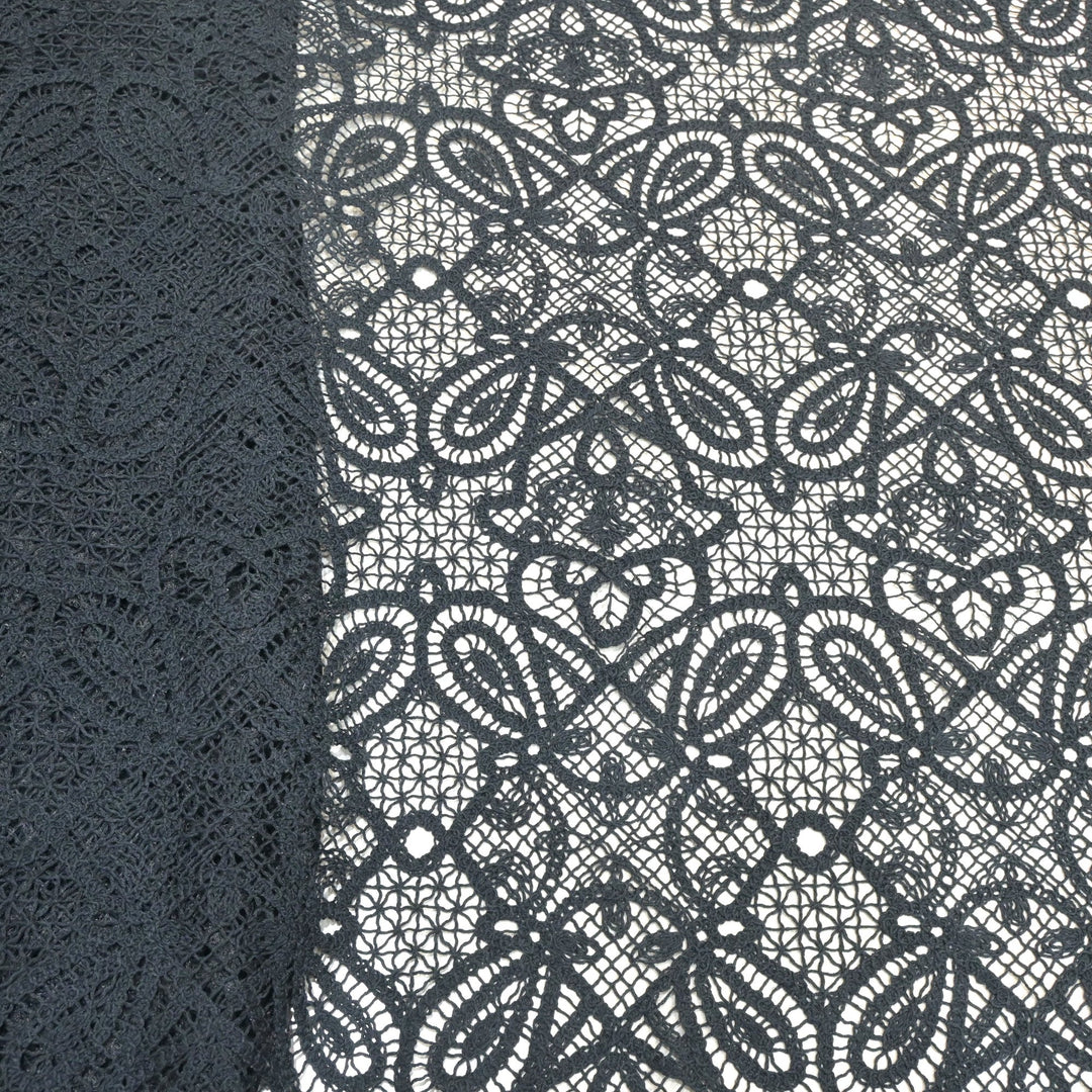Black Color Crocet Lace Fabric