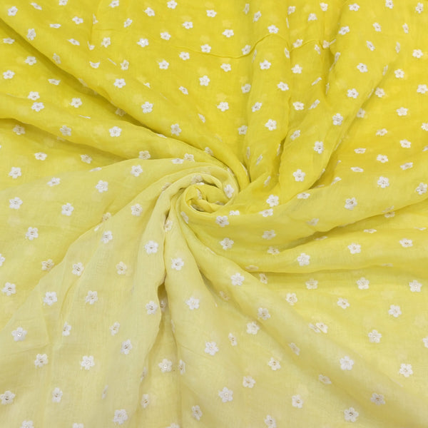 Beautiful Cotton Chanderi Thread Embroidery Fabrics