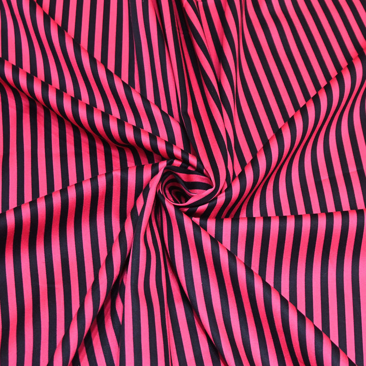 Glace Cotton With Beautiful Stripes Print Fabric – Lightweight Designer Cotton Fabric - LT0185-12