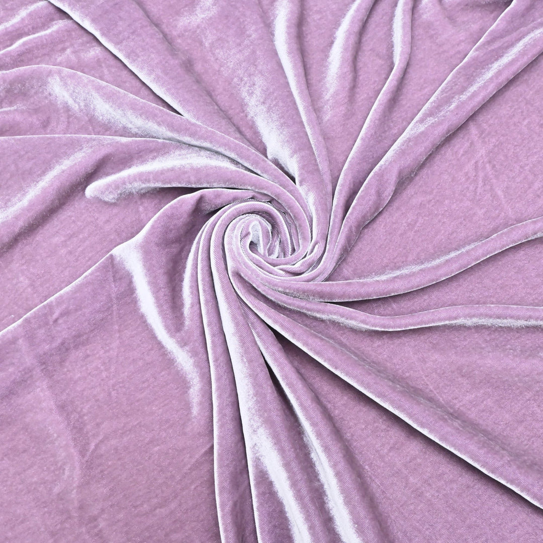 Pastel Violet Color Plain Pure Silk Velvet Fabrics