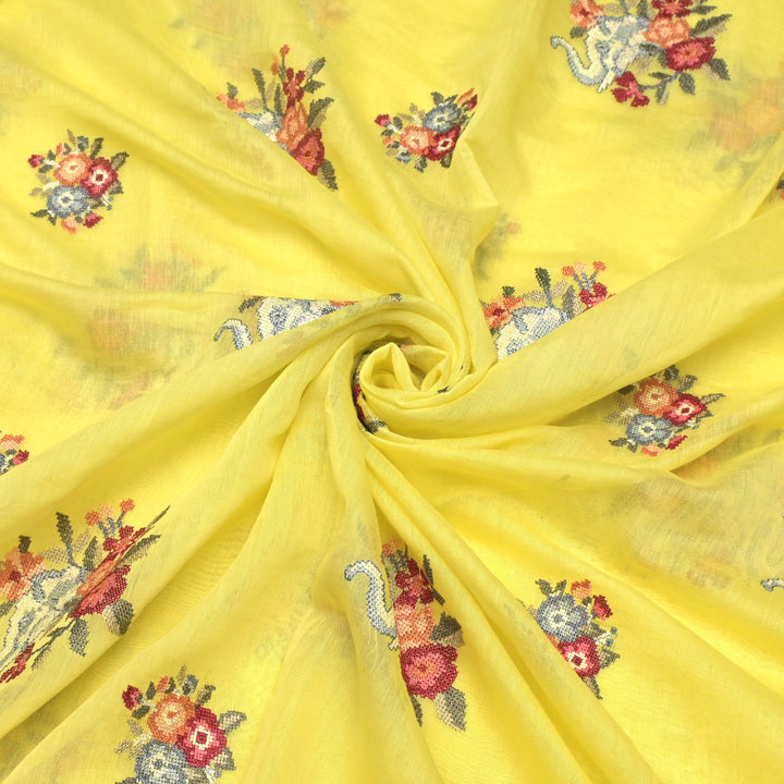 Mul Chanderi Crosstitch Embroidery Fabrics