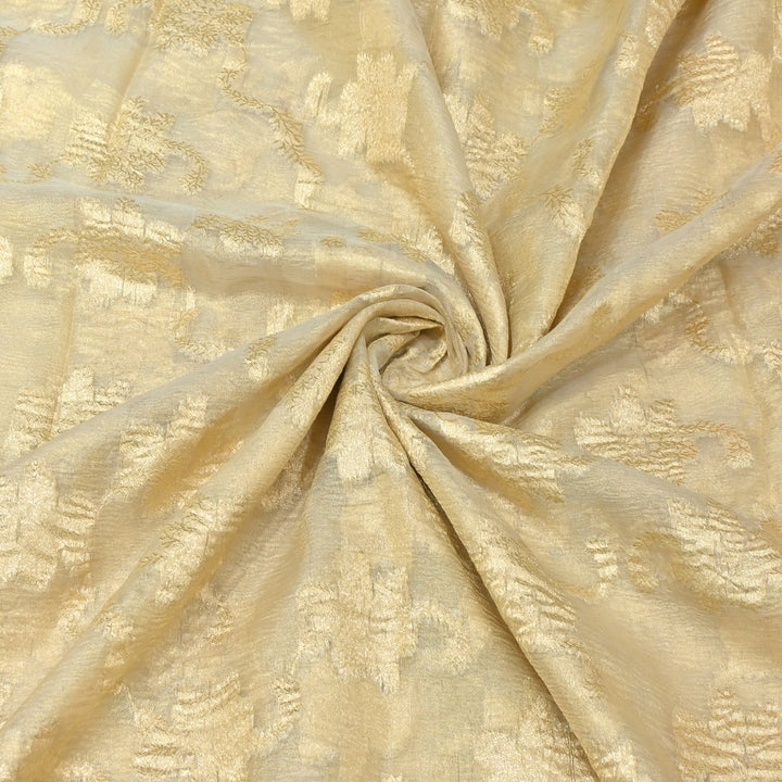 Dyeable Pure Organza Gold Zari Jacquard Fabrics