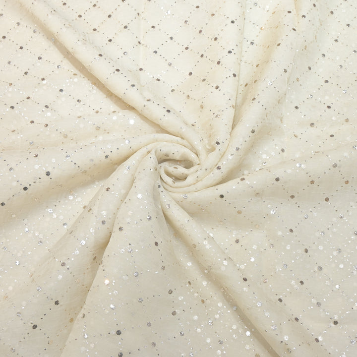 28gm Organza Mukaish Hand Work Fabrics