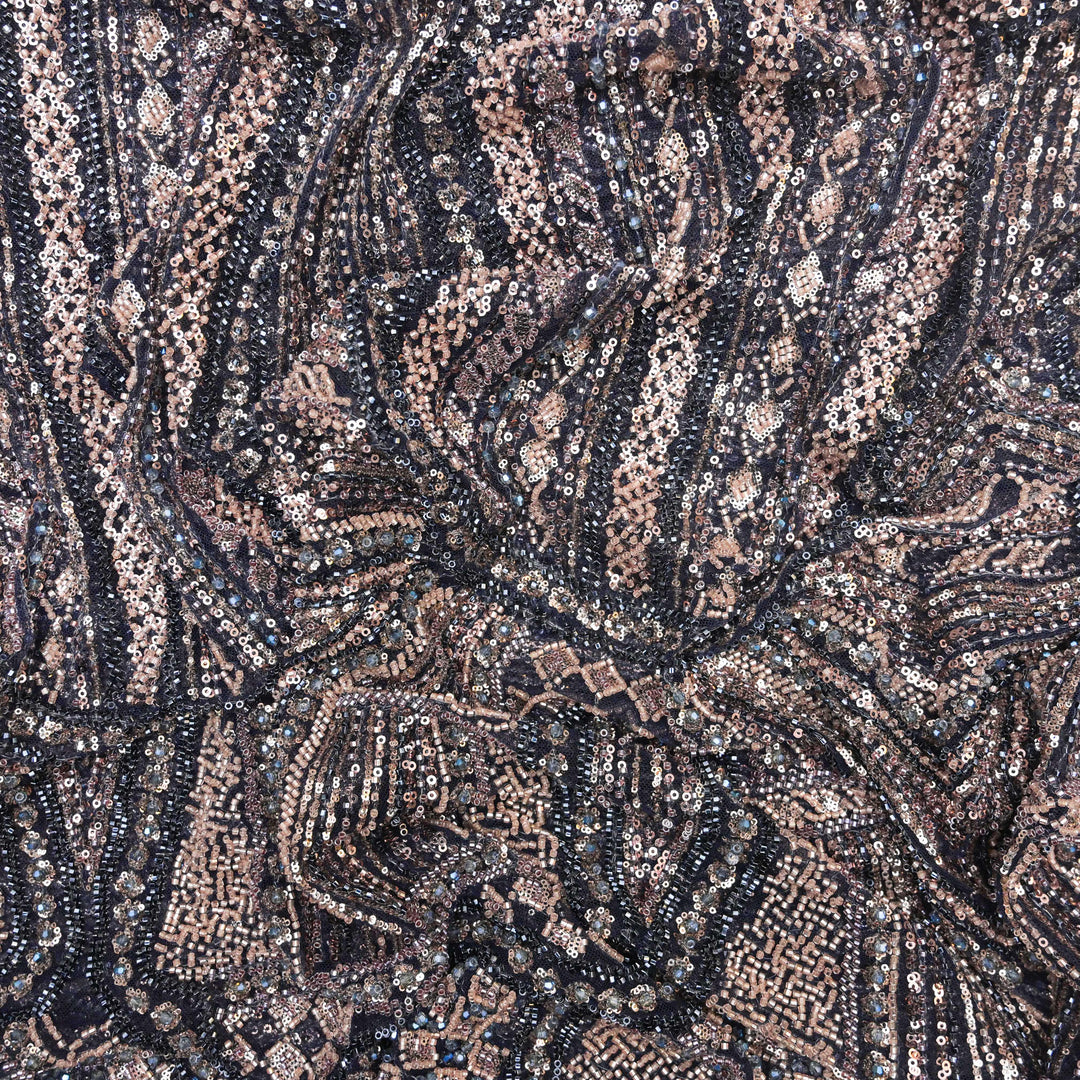 Black Net Imported Embroidery Fabric.| 600632