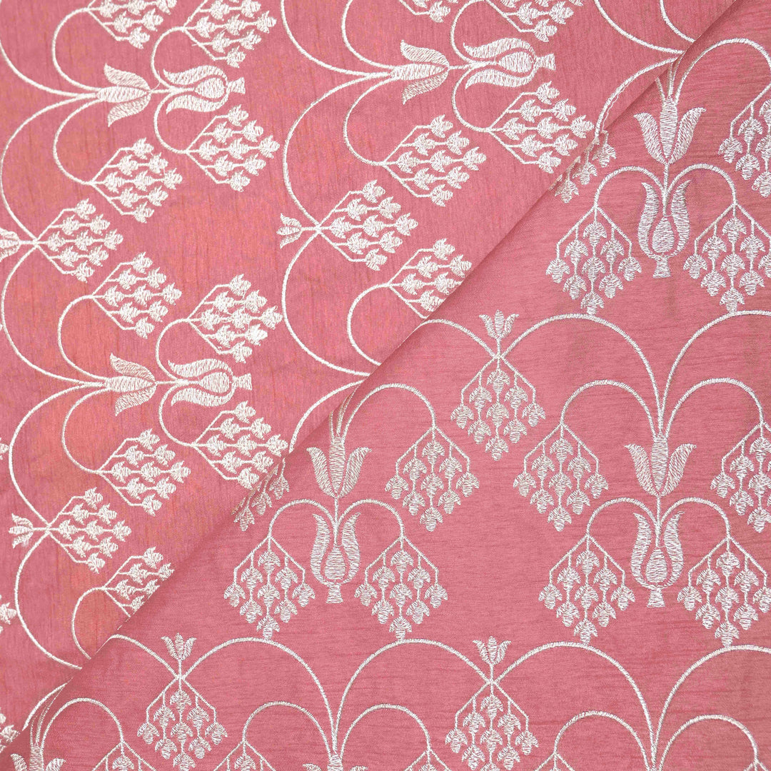 Rust Raw Silk Embroidery Fabric. | 450-281R