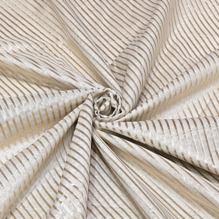 Banarasi Chanderi Gold Mat Zari Fabric – Premium Designer Ethnic Wear Fabric 000313-1