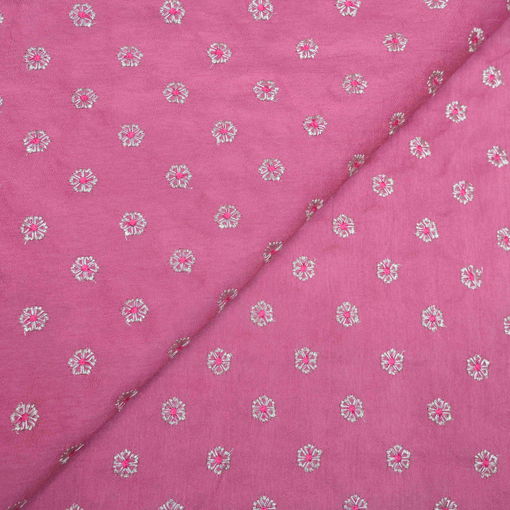 Light Pink Raw Silk Embroidery Fabric. | 753-88LP