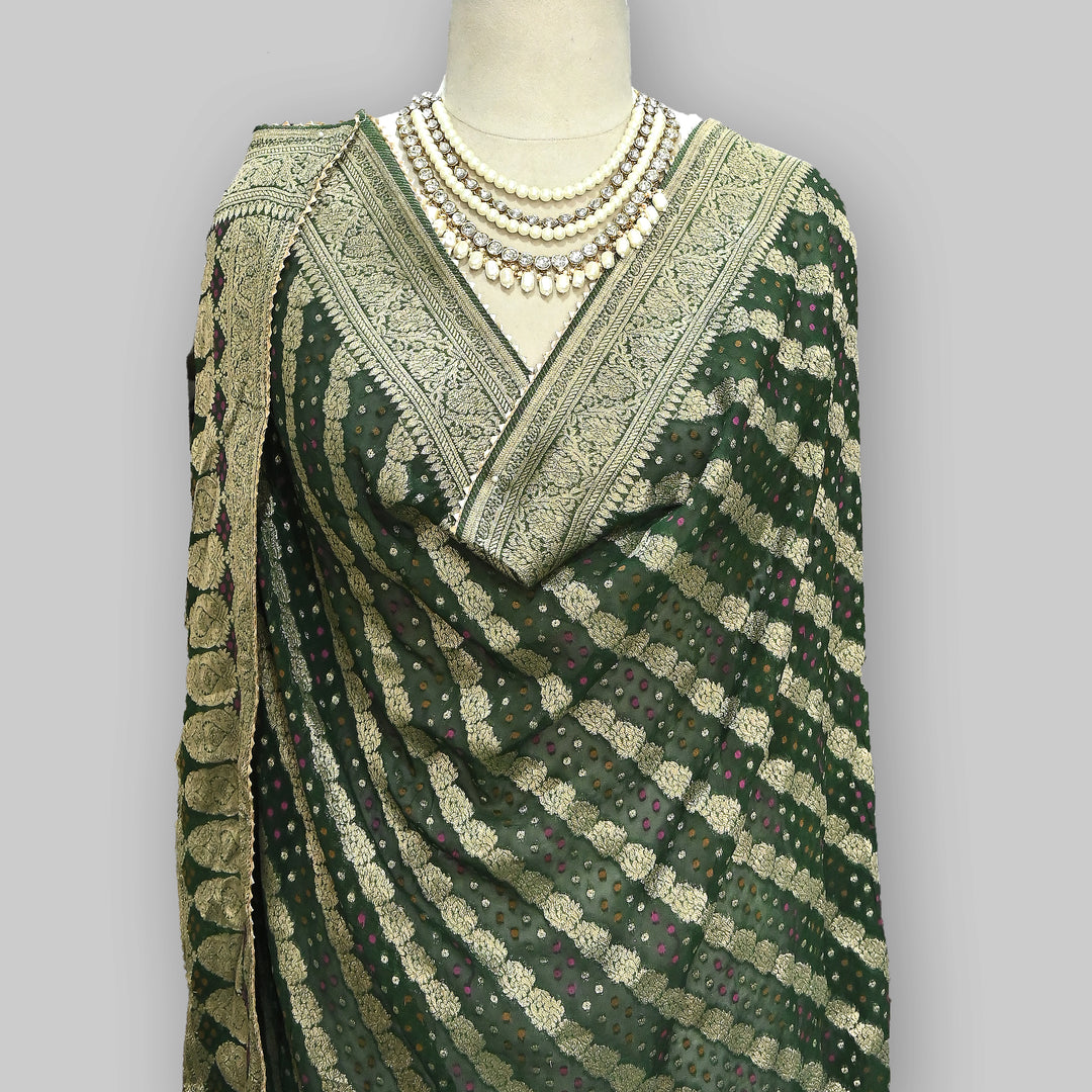 Premium Semi Georgette Leheriya Bandhej Dupatta – Elegant Ethnic Dupatta for Women-A1