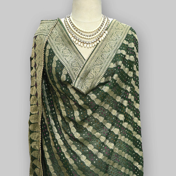 Premium Semi Georgette Leheriya Bandhej Dupatta – Elegant Ethnic Dupatta for Women-A1