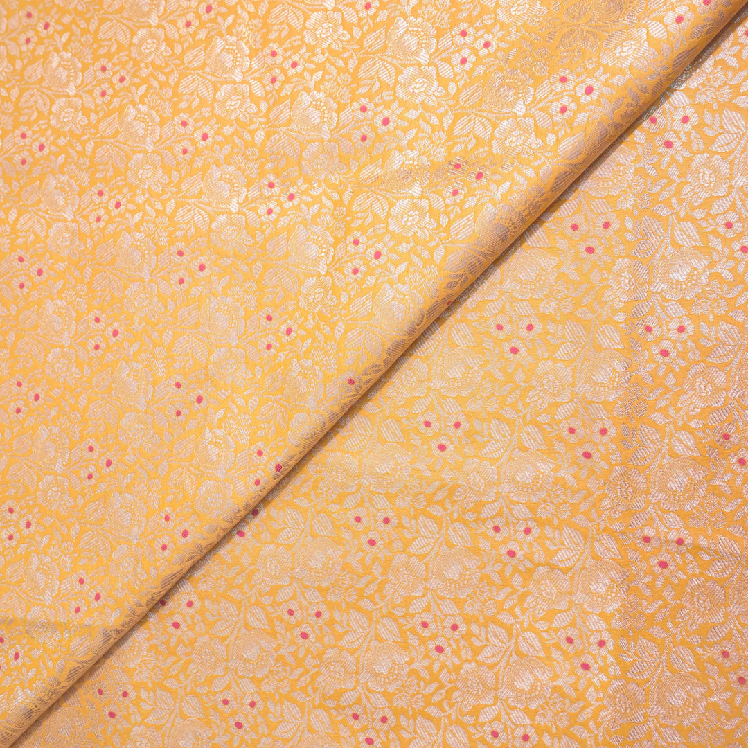 Warm Mustard Silk Meena Zari Brocade | B-22-184