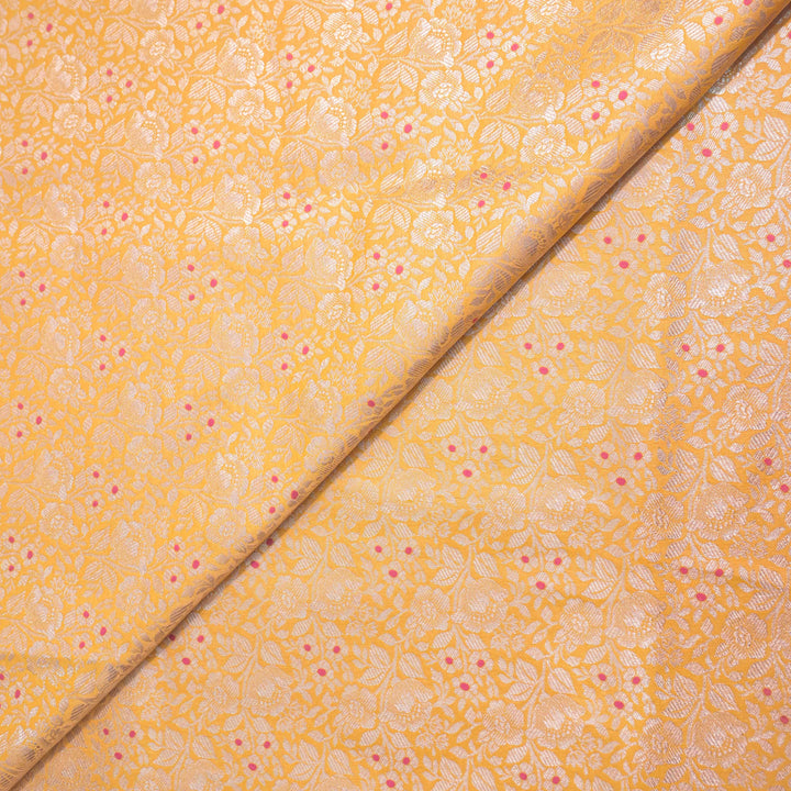 Warm Mustard Silk Meena Zari Brocade | B-22-184