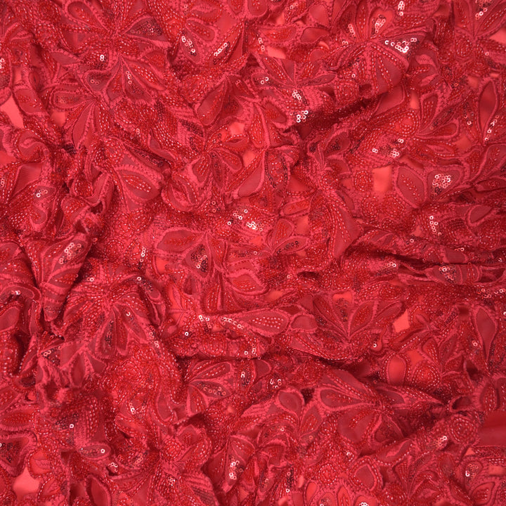 Red Net Cutwork Embroidery