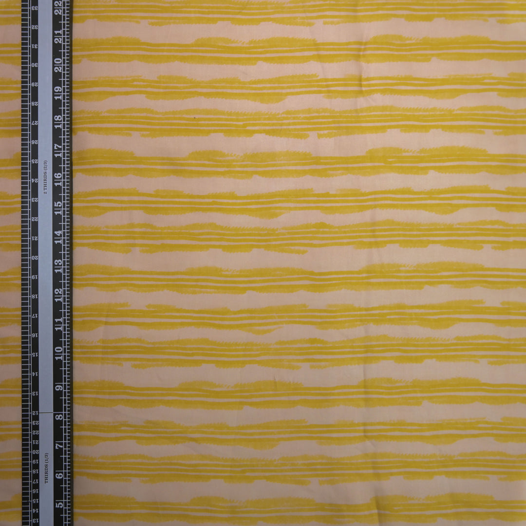 Yellow Modal Satin Fabric in Digital Print
