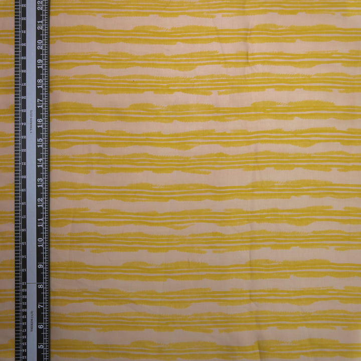 Yellow Modal Satin Fabric in Digital Print