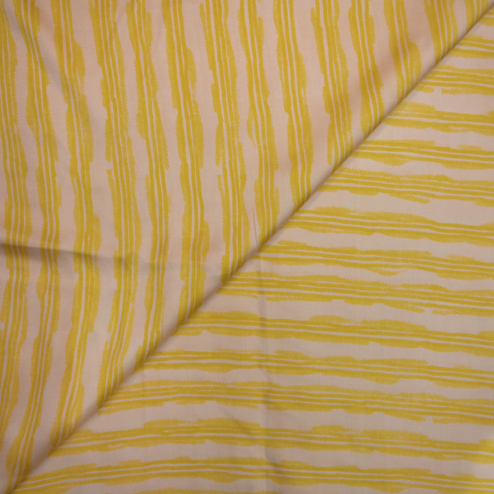 Yellow Modal Satin Fabric in Digital Print