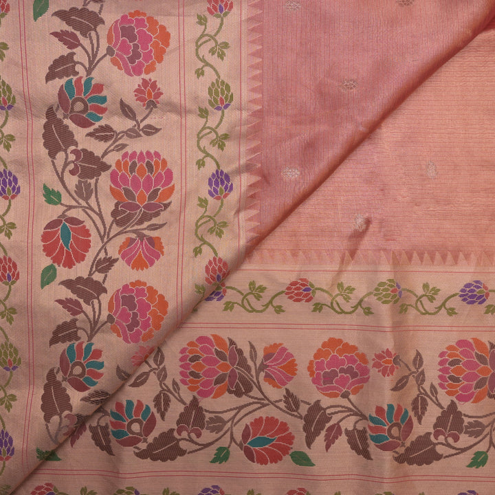 Red Brocade Tissue Fabric with Threadwork Embroidery