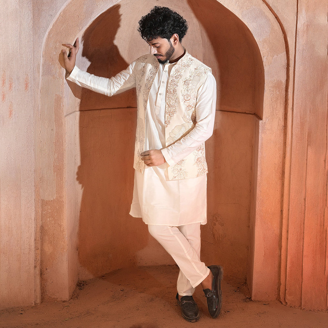 Hand Work Designer Nehru Jacket with Kurta and Trouser