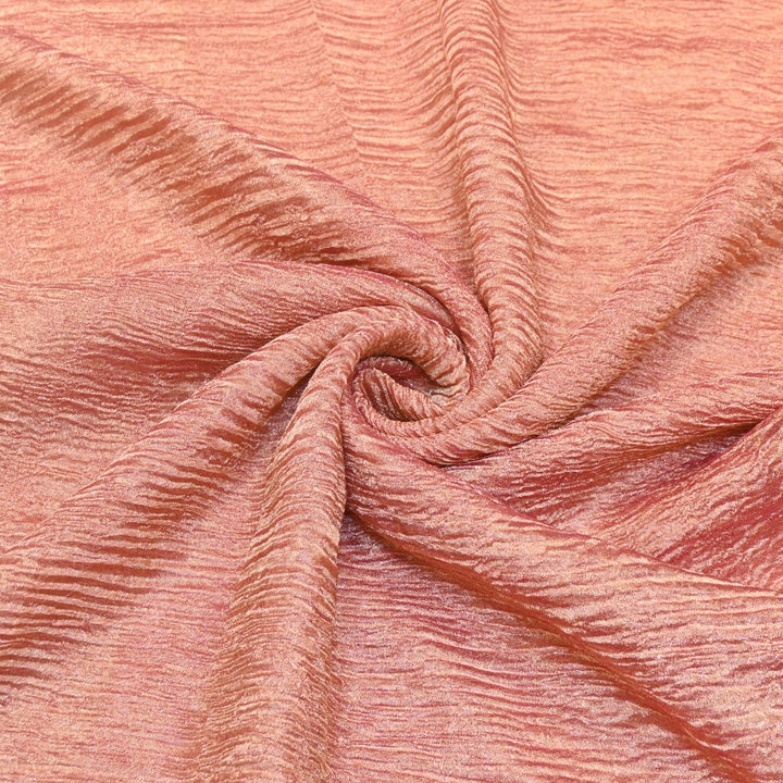 Brownish Pink Premium Designer Dyed Crush Tissue Fabric with Glossy Finish