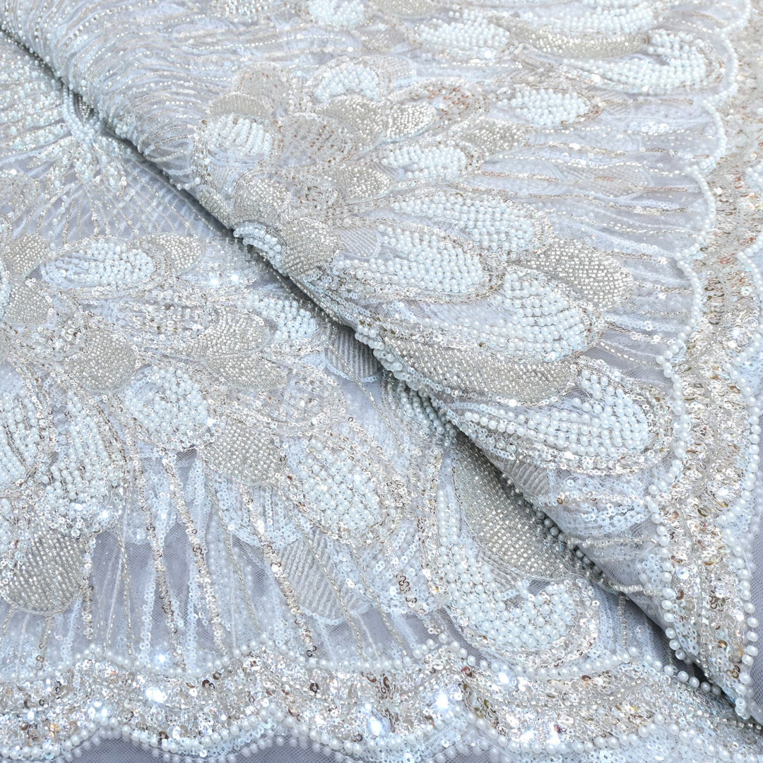 Beautiful Imported Net Cut Dana & Sequins Embroidery Fabric