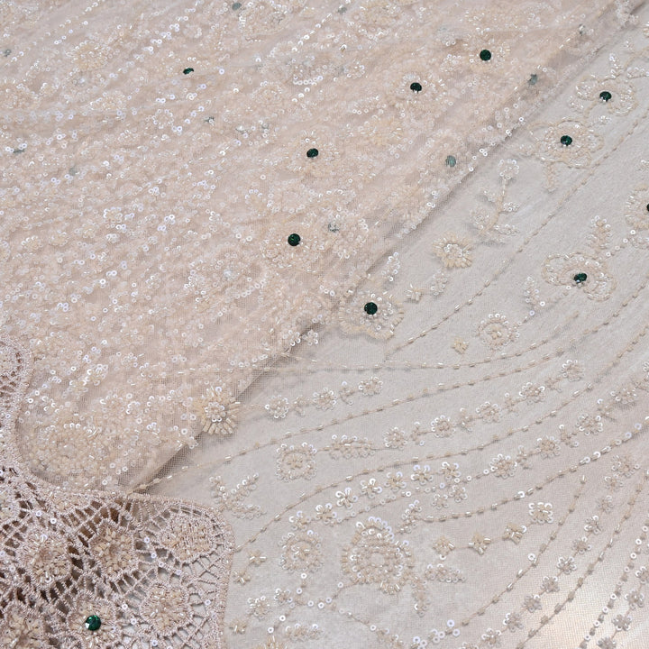 Imported Heavy Beaded & Sequin Embroidery Net Fabric- 8826348-02