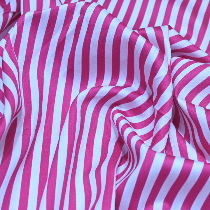 Glace Cotton With Beautiful Stripes Print Fabric – Lightweight Designer Cotton Fabric - LT0185-6