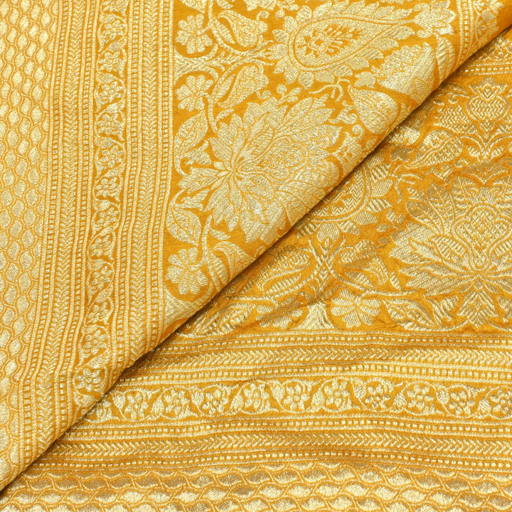 Exclusive Heavy Zari Botti Work And Premium Border Hand Work On Pure Silk Bandhani Fabric