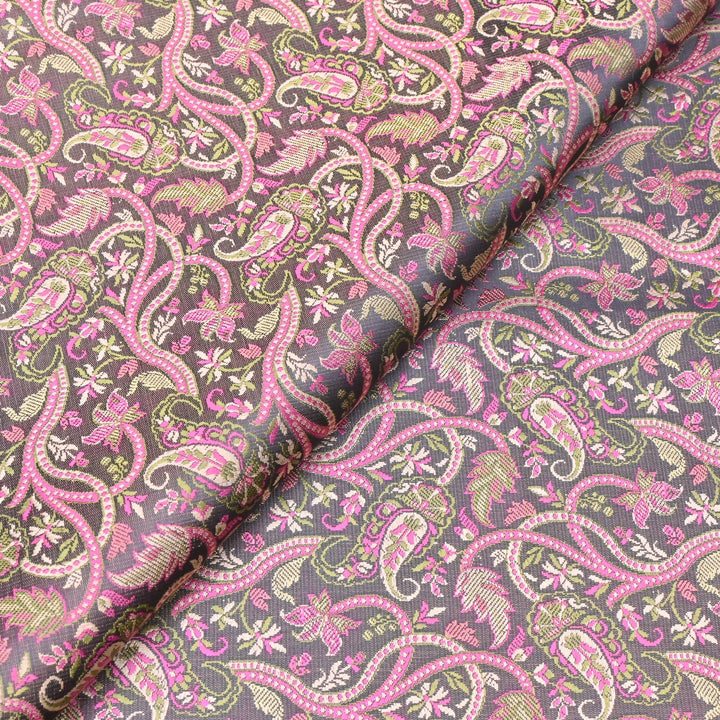 Satin Zari Tehra Brocade Fabrics