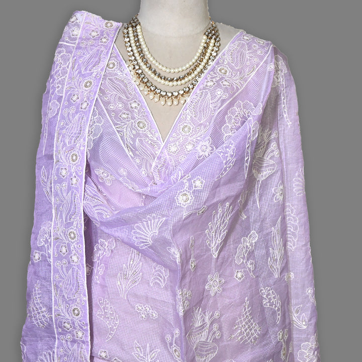 Kota Check Thread & Sequence Dupatta – Elegant Ethnic Dupatta for Women- V8332B-4