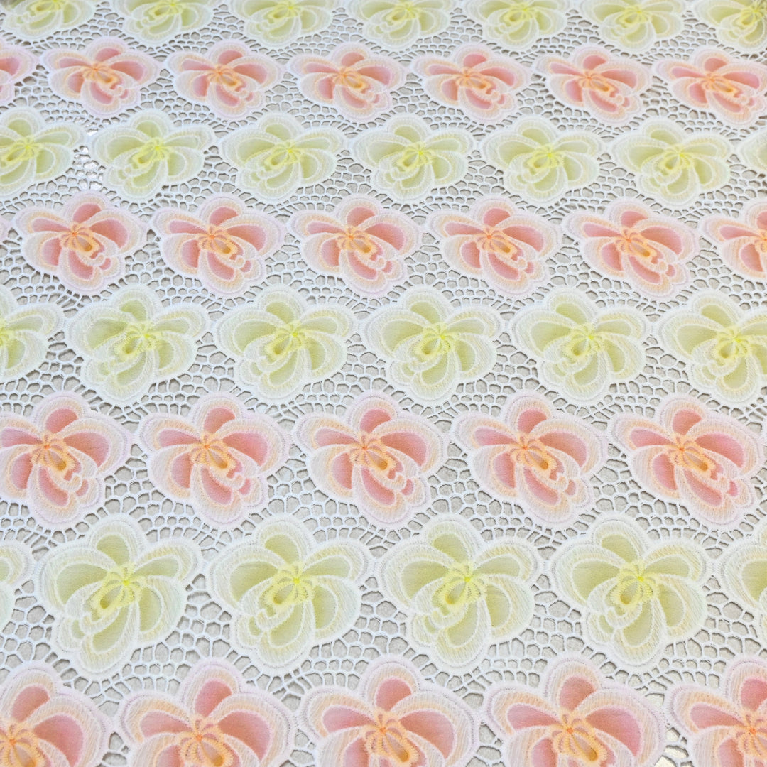 Imported Premium Crepe Cutwork Embroidery Fabric – Floral Designer Soft Crepe Material-TD0C84-3B