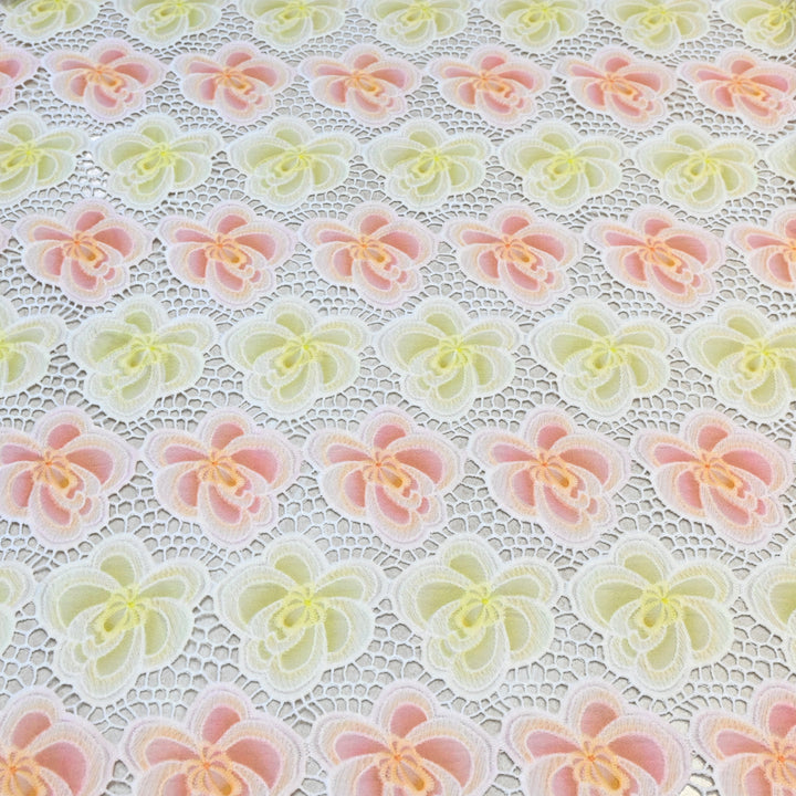 Imported Premium Crepe Cutwork Embroidery Fabric – Floral Designer Soft Crepe Material-TD0C84-3B