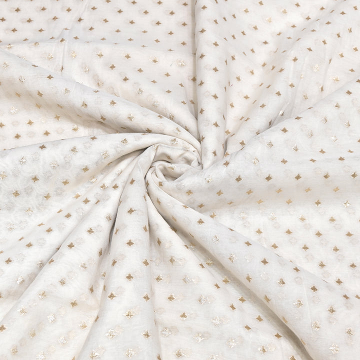 Banarasi Chanderi Gold Mat Zari Fabric – Premium Designer Ethnic Wear Fabric 000313-7