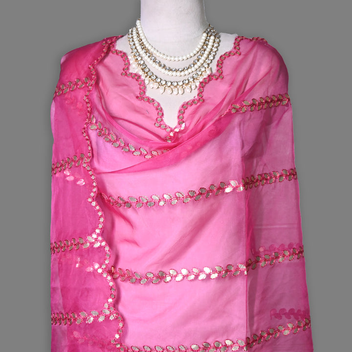 Organza Gota Patti Work Dupatta – Elegant Ethnic Dupatta for Women