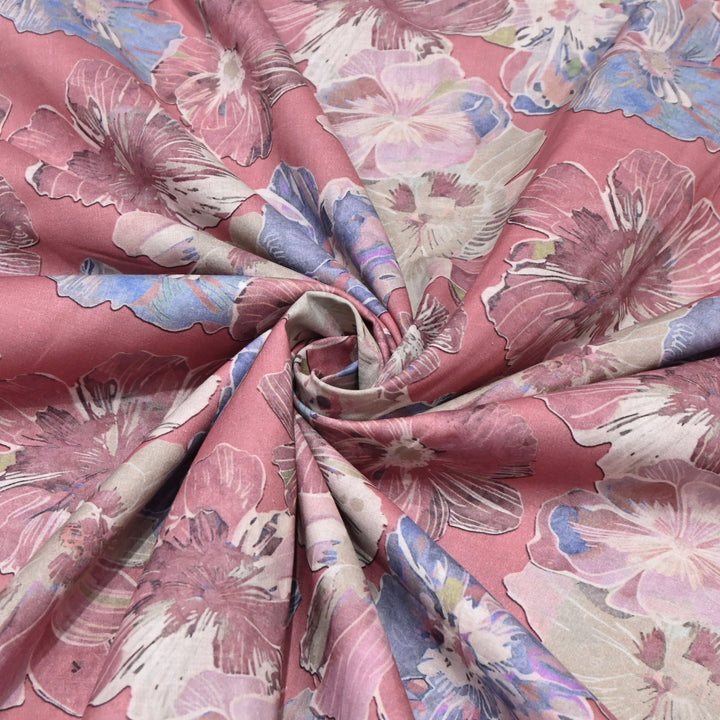 Rusty Pink Italian Lawn Print Fabric
