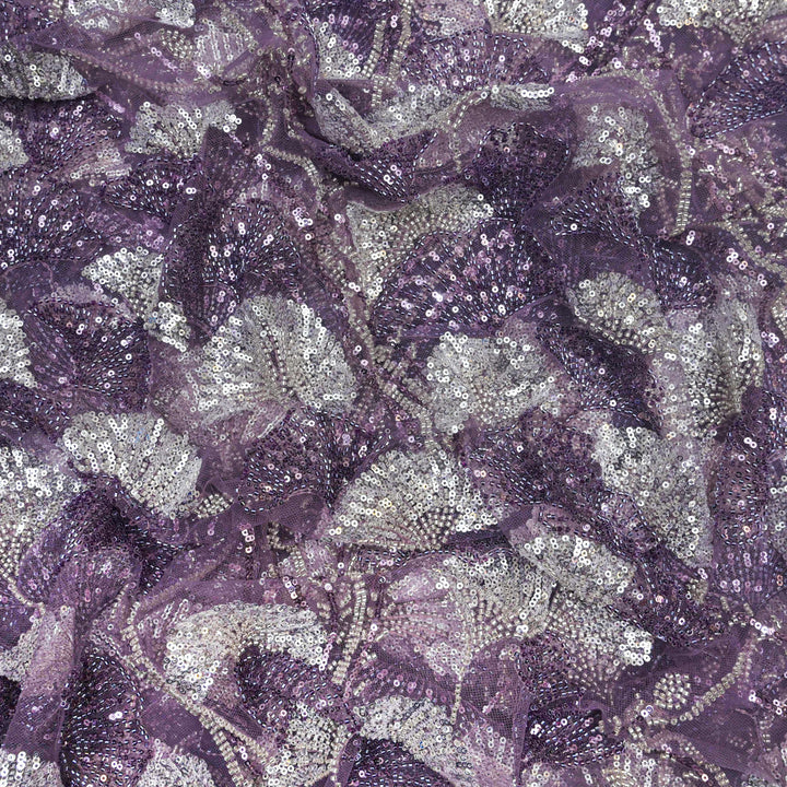 Misty Purple Net Imported Embroidery Fabric.| 20T25
