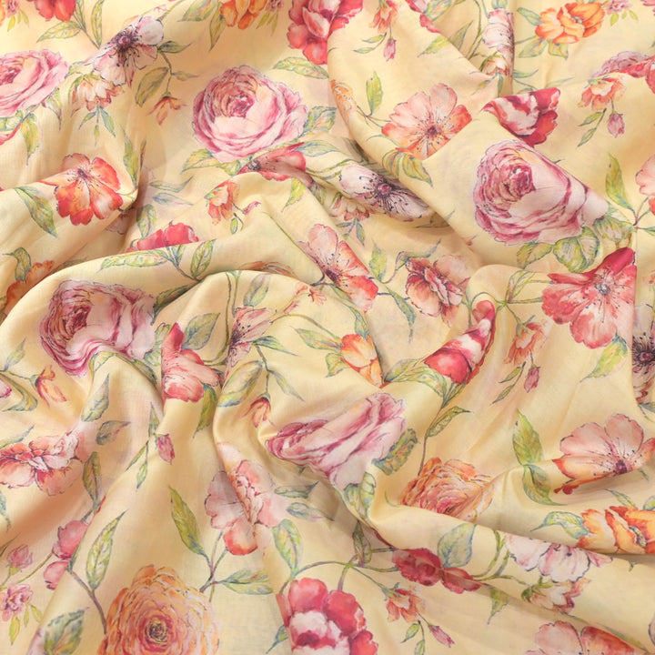 Silk Chanderi Digital Print Fabrics