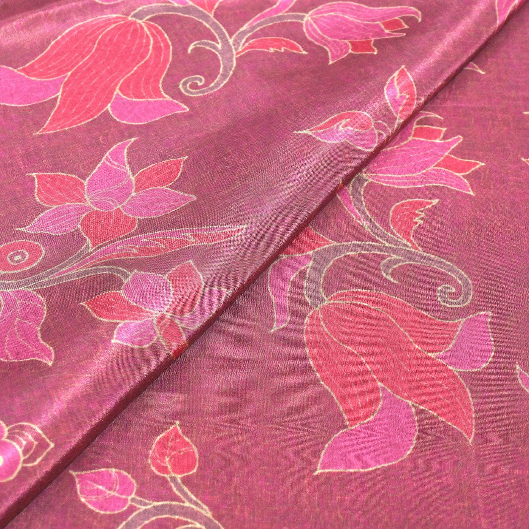 Multi Color Viscose Crepe, Floral Digital Print Fabrics