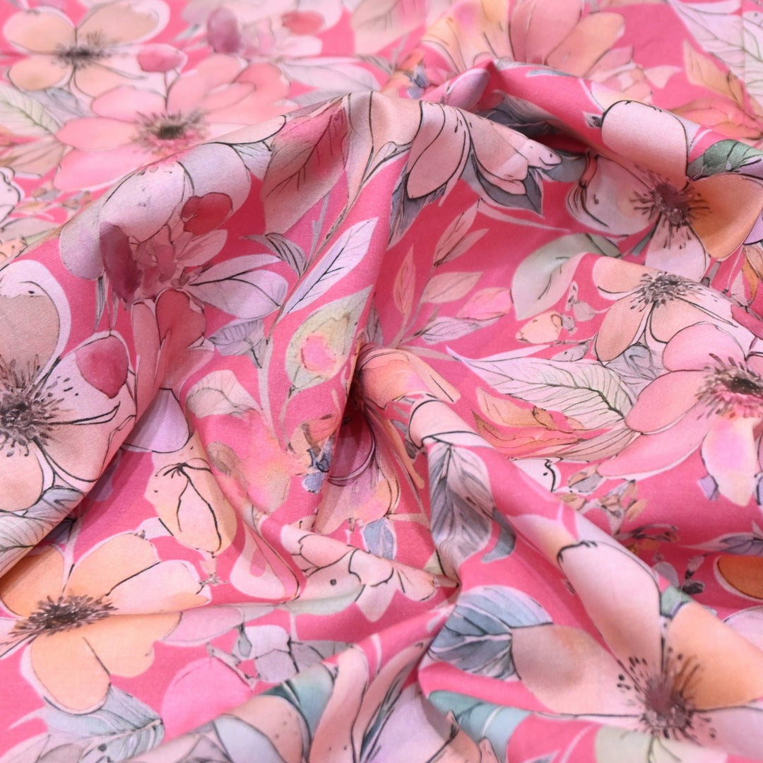 Multicolor Cotton Digital Print Fabric -Soft Cotton Prints Fabric-DA1124-9