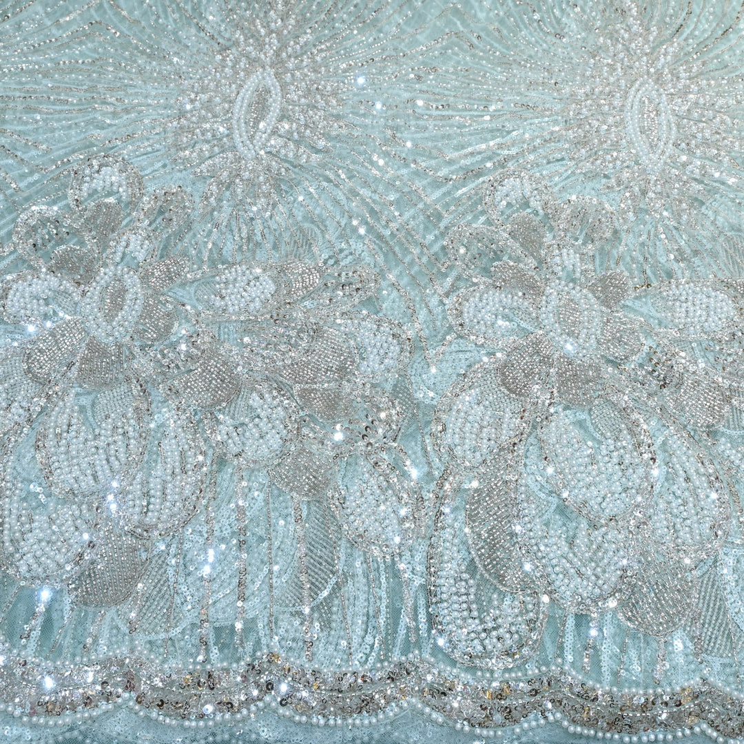 Beautiful Imported Net Cut Dana & Sequins Embroidery Fabric