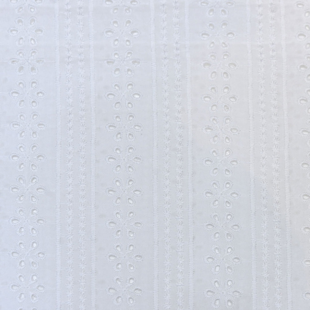 Cotton Chikankari Cutwork & Thread Embroidery Fabric – Elegant Summer Designer Fabric- MJ7156-1
