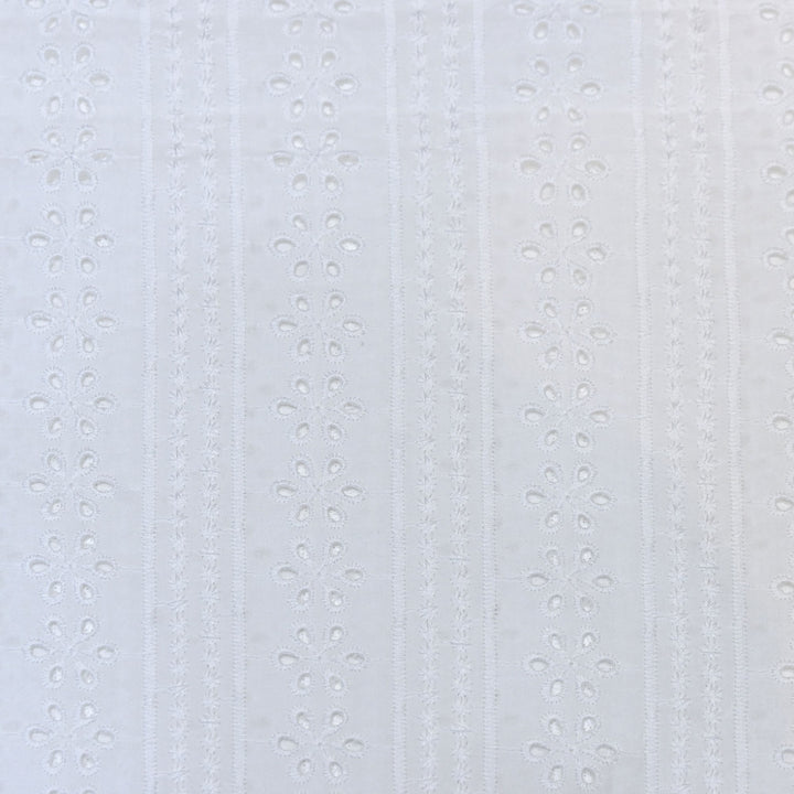 Cotton Chikankari Cutwork & Thread Embroidery Fabric – Elegant Summer Designer Fabric- MJ7156-1