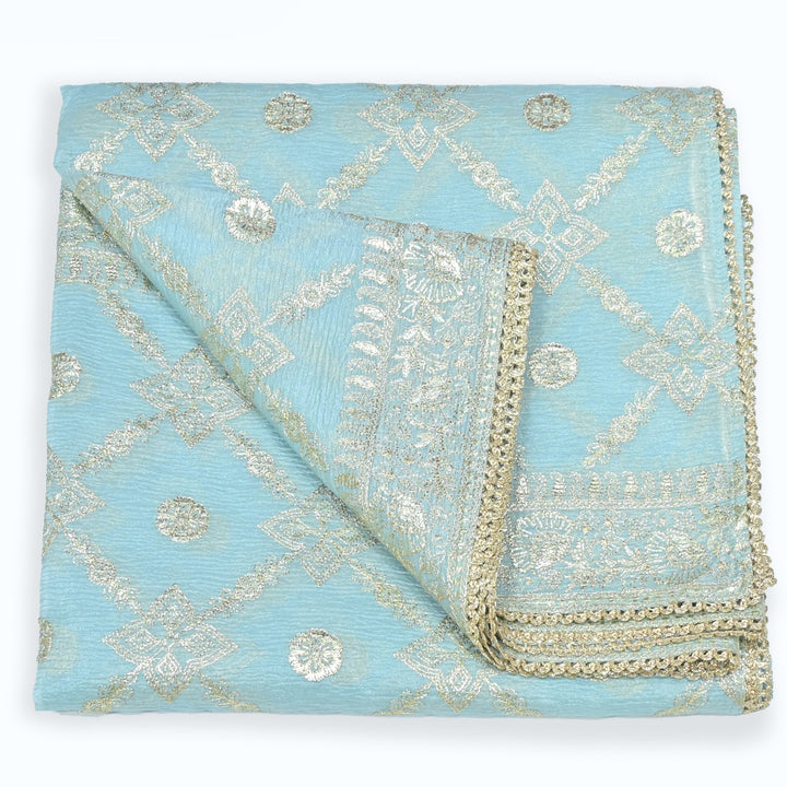 Fendi Tissue Zari Foil Embroidery Dupatta