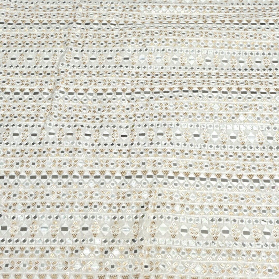 Viscose Georgette Mirror Sequins Embroidery Fabrics