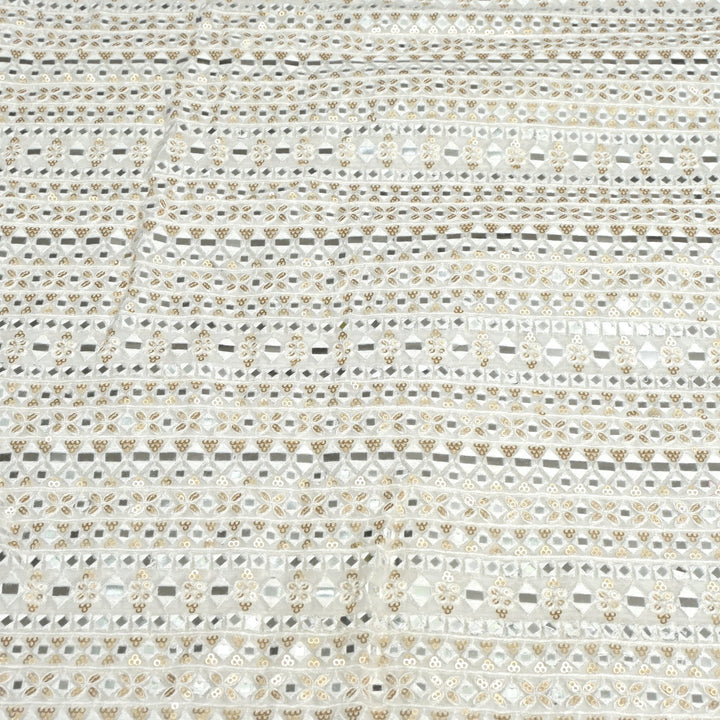 Viscose Georgette Mirror Sequins Embroidery Fabrics
